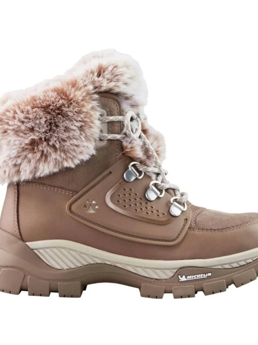 NWT COUGAR Women's Union Leather Faux Fur Hiker Boots - Size 8.5